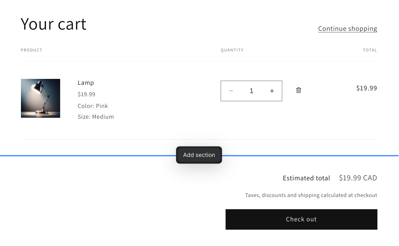 Add checkout map section