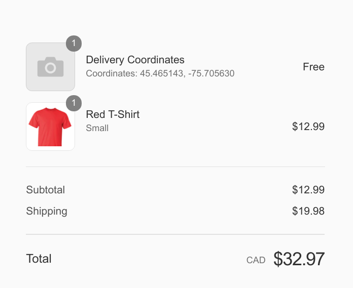 Delivery product example
