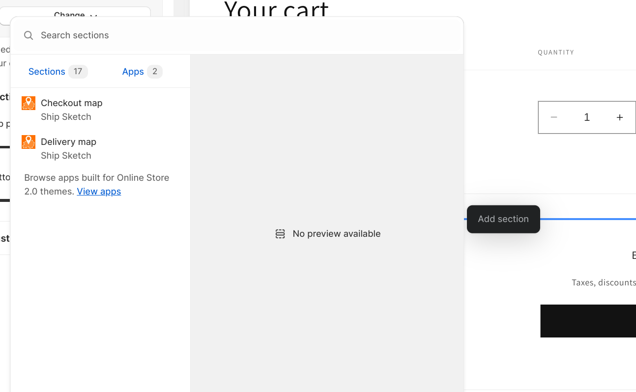 Select checkout map block
