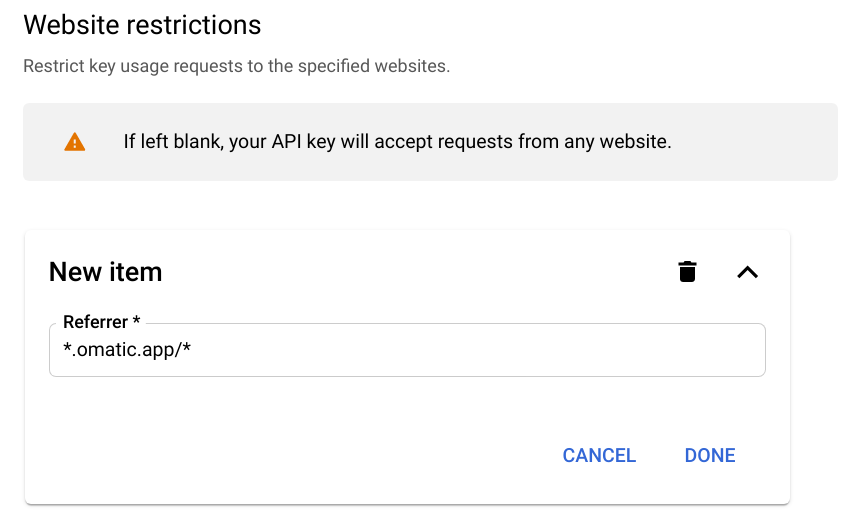 Website restrictions